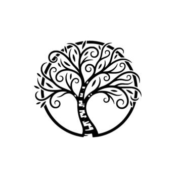 Intricate tree illustration within a circular frame showcasing a detailed ornamental representing growth heritage and timeless wisdom for branding and applications vector