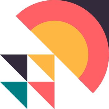 Abstract geometric shapes creating colorful modern design vector