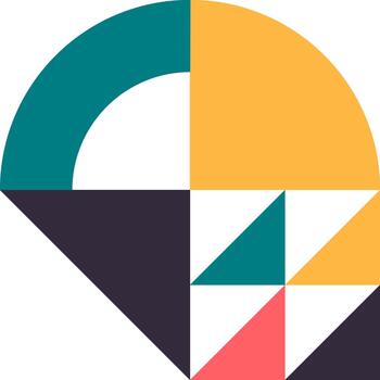 Abstract geometric shapes combining creating a modern pattern vector