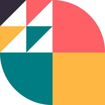 Abstract geometric shapes creating a colorful modern design vector