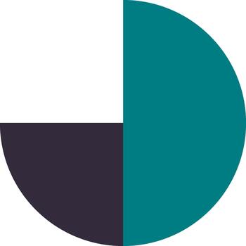 Pie chart showing three colored sections data vector