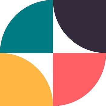 Colorful geometric abstract design forming a square pattern vector