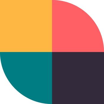 Abstract geometric colorful quadrants in a circular shape vector