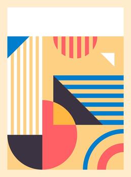 Abstract geometric pattern with colorful shapes and lines vector