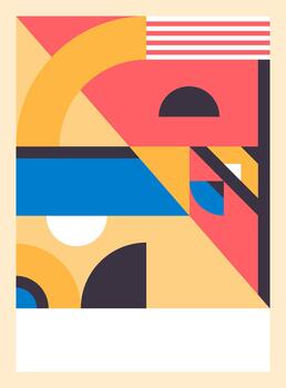 Abstract geometric shapes creating modern art composition vector
