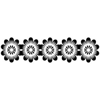 Stylized floral border illustration showcasing repeating petal patterns in a linear decorative representing elegant botanical concepts vector