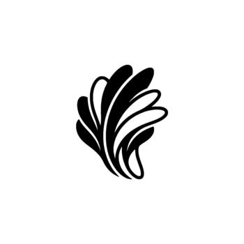 Stylized feather emblem showcasing intricate wing patterns in a flowing elegant representing growth and aspiration for brand identity concepts vector