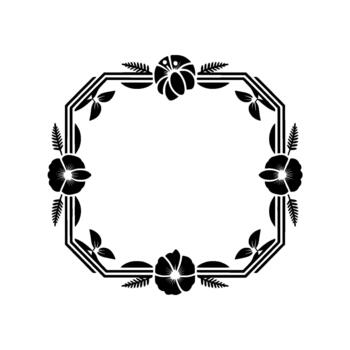 estilizado floral marco ilustración exhibiendo intrincado hoja y florecer motivos dentro un repitiendo geométrico modelo representando decorativo elementos para marca conceptos vector