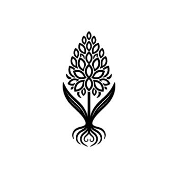 estilizado piña emblema exhibiendo intrincado en capas geometría y un robusto raíz sistema representando crecimiento Resiliencia y natural patrimonio conceptos vector