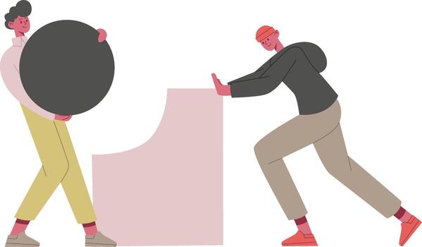 personas colaborando en un problema resolviendo desafío vector