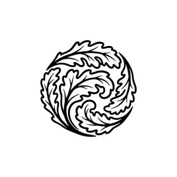 intrincado arremolinándose globo emblema exhibiendo ornamental florece y detallado hoja patrones dentro un circular composición para sofisticado conceptos vector