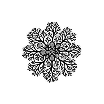 intrincado floral mandala exhibiendo en capas derivación patrones y central circular motivos presentado en un detallado ornamental estilo para botánico ilustración conceptos vector