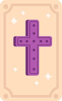 Purple cross with dots and sparkles on a framed background vector