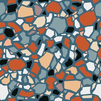 Terrazzo pattern creating abstract seamless rock stone background vector