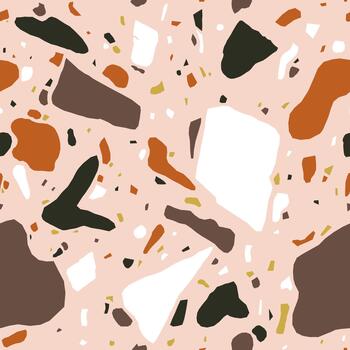 Terrazzo seamless pattern creating modern abstract background vector