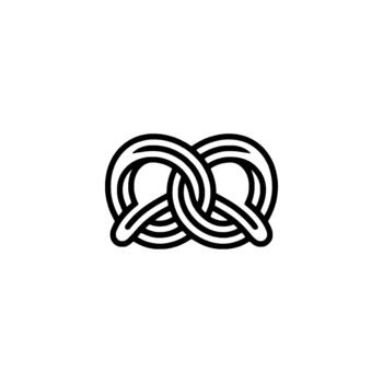 Interlocking loop symbol intricate knot representing connection and infinity ideal for branding and abstract concept illustrations vector