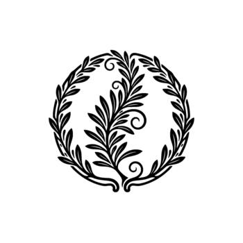Intricate laurel wreath a detailed ornamental circular emblem symbolizing achievement and victory within classical principles for premium branding concepts vector