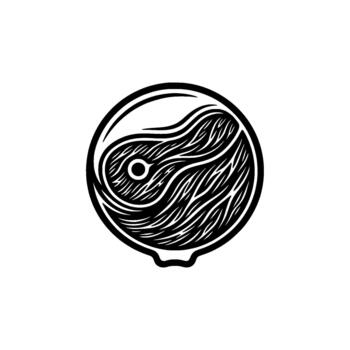 Parabolic reflector emblem showcasing intricate wave patterns within a circular form a detailed engraved illustration representing advanced signal processing concepts vector