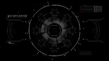 futuristico interfaccia con esagonale elementi e dati Schermo video