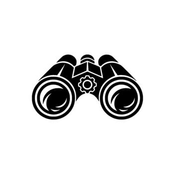 detallado prismáticos exhibiendo intrincado lente estructuras y un enfocado visita mecanismo prestados en un minimalista estilo para exploración y observación temas vector