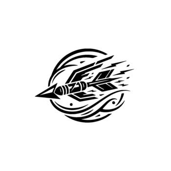 Dynamic rocket emblem showcasing propulsion and speed within a swirling orbital representing advanced aerospace innovation and technological progress vector