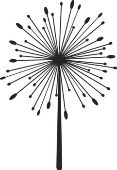 Dandelion seed head abstract exploding illustration vector