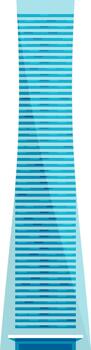 Modern skyscraper building twisting with blue windows vector