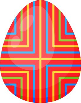 Pascua de Resurrección huevo con vistoso geométrico raya modelo vector