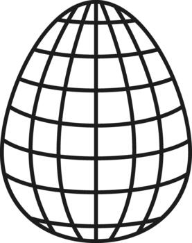 huevo forma con global cuadrícula modelo dibujo vector