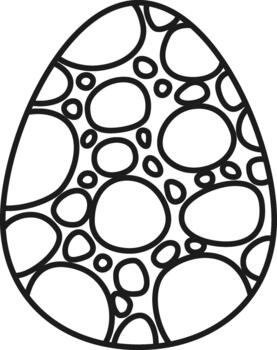 Easter egg outline with abstract bubble pattern vector