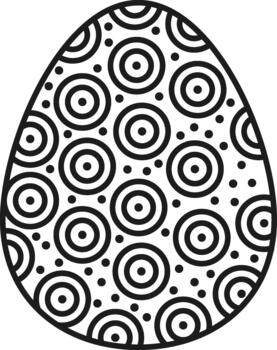 Decorated Easter egg with graphic circle pattern vector