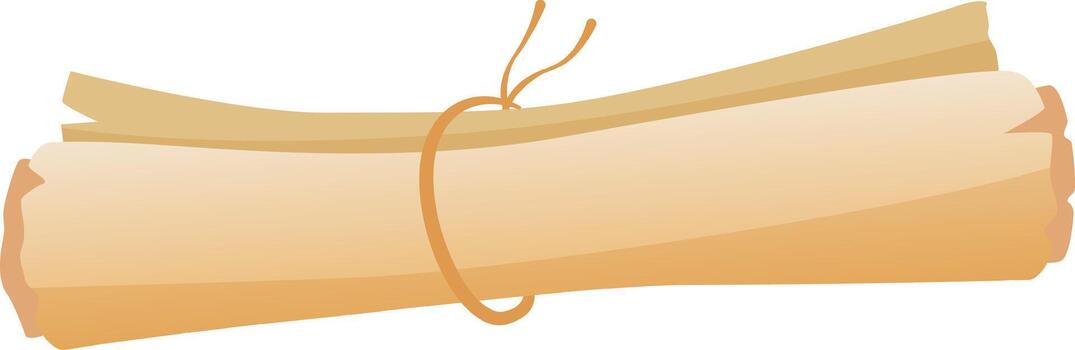 Old paper scroll tied with twine knot vector