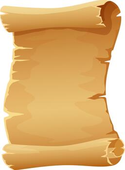 Old blank parchment scroll with ancient paper texture vector