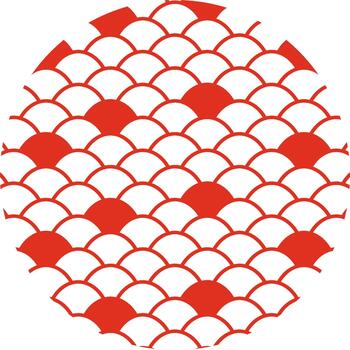 Japanese seigaiha pattern creating circular ornamental background vector