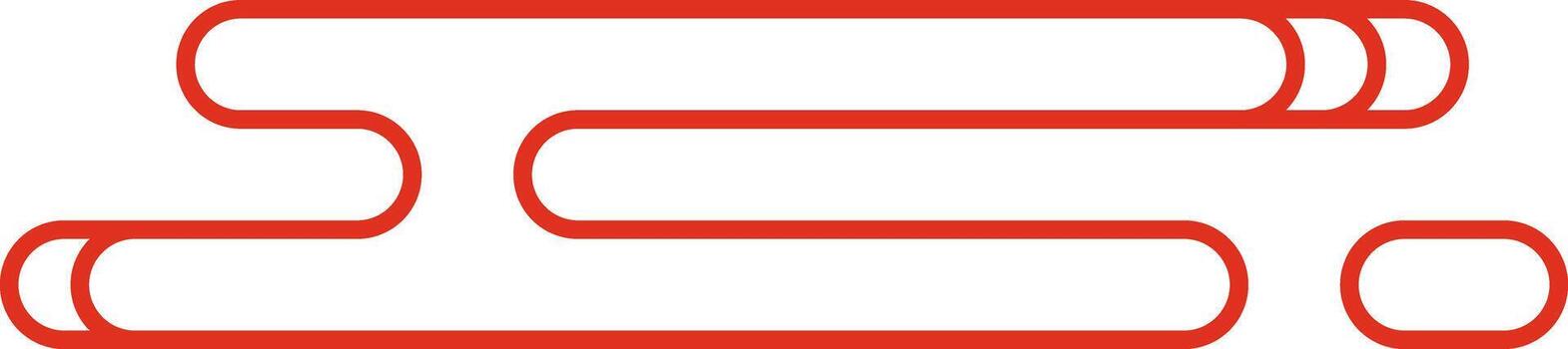 Abstract red lines forming connected path elements vector