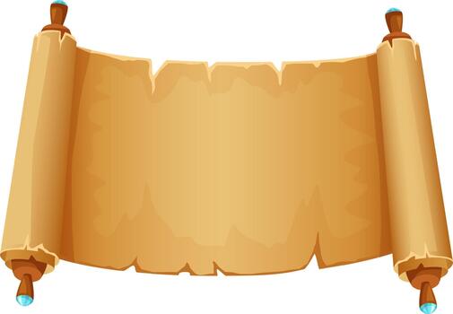 Ancient unrolled paper scroll with empty space vector