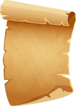 Old blank parchment document scroll with torn edges vector
