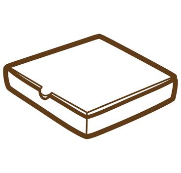 Brown outline of a closed book or notebook with a tab on the spine vector
