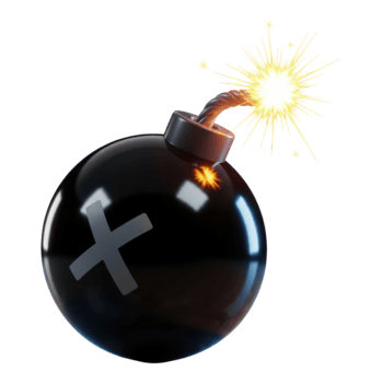 3d bombear com aceso fusível e Cruz em isolado transparente fundo explodindo png