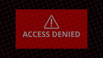 röd Färg tillgång nekas blinkning animering på en rutnät bakgrund video