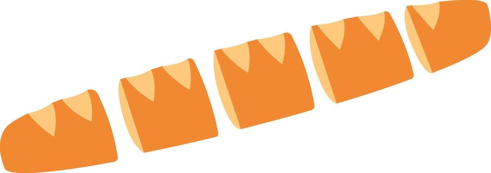 Sliced Baguette Bread Flat Illustration. Clean Icon Design Element on Isolated White Background vector