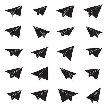 animado papel avión modelo antecedentes con dinámica Mira vector