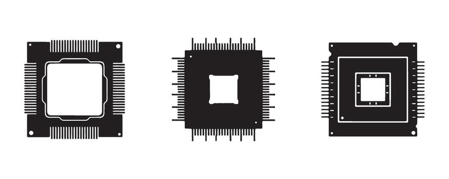 moderno computadora procesador núcleo silueta Arte representa tecnología conceptos vector