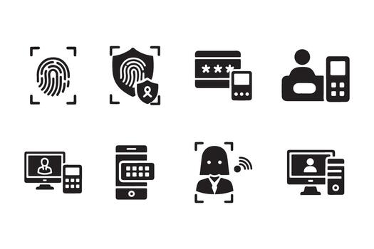 Authentication Methods Icons Collection for Secure Access vector