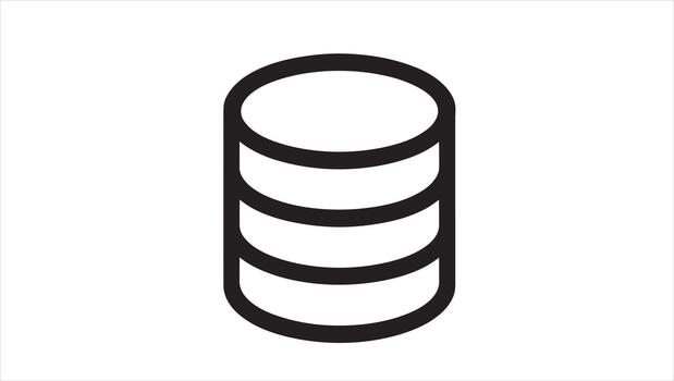 servidor base de datos apilar icono ilustración con varios colores y fuentes vector