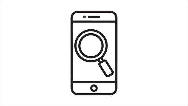 Search on smartphone icon design for mobile devices and applications vector