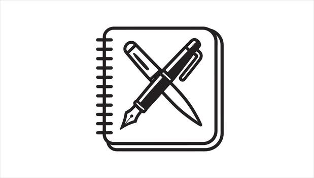 Writing tools and notepad graphic design for advertising or banner purposes vector