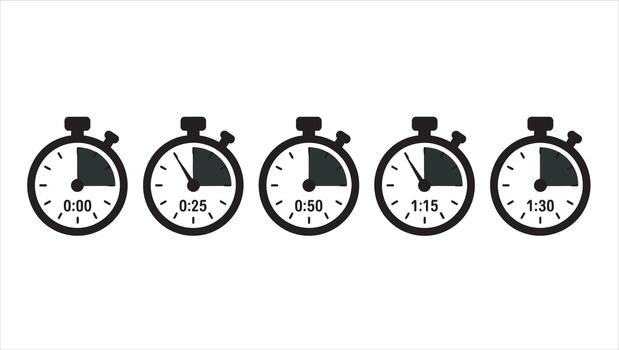 Stopwatch interval time indicator graphic design for time management and scheduling vector