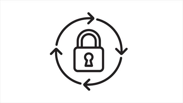 seguridad actualizar lazo bloquear icono diseño para software o sistema alerta vector