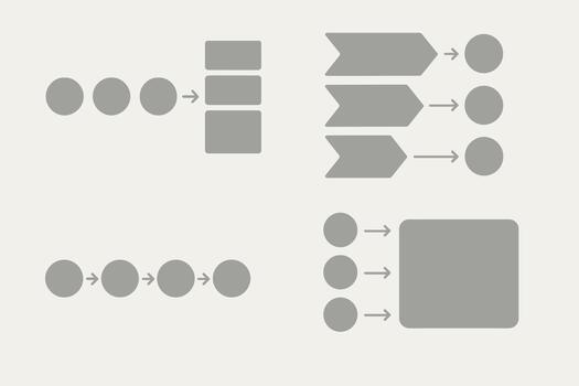 Abstract Queue and Priority System Graphic Elements for Scheduling and Process Optimization Design vector
